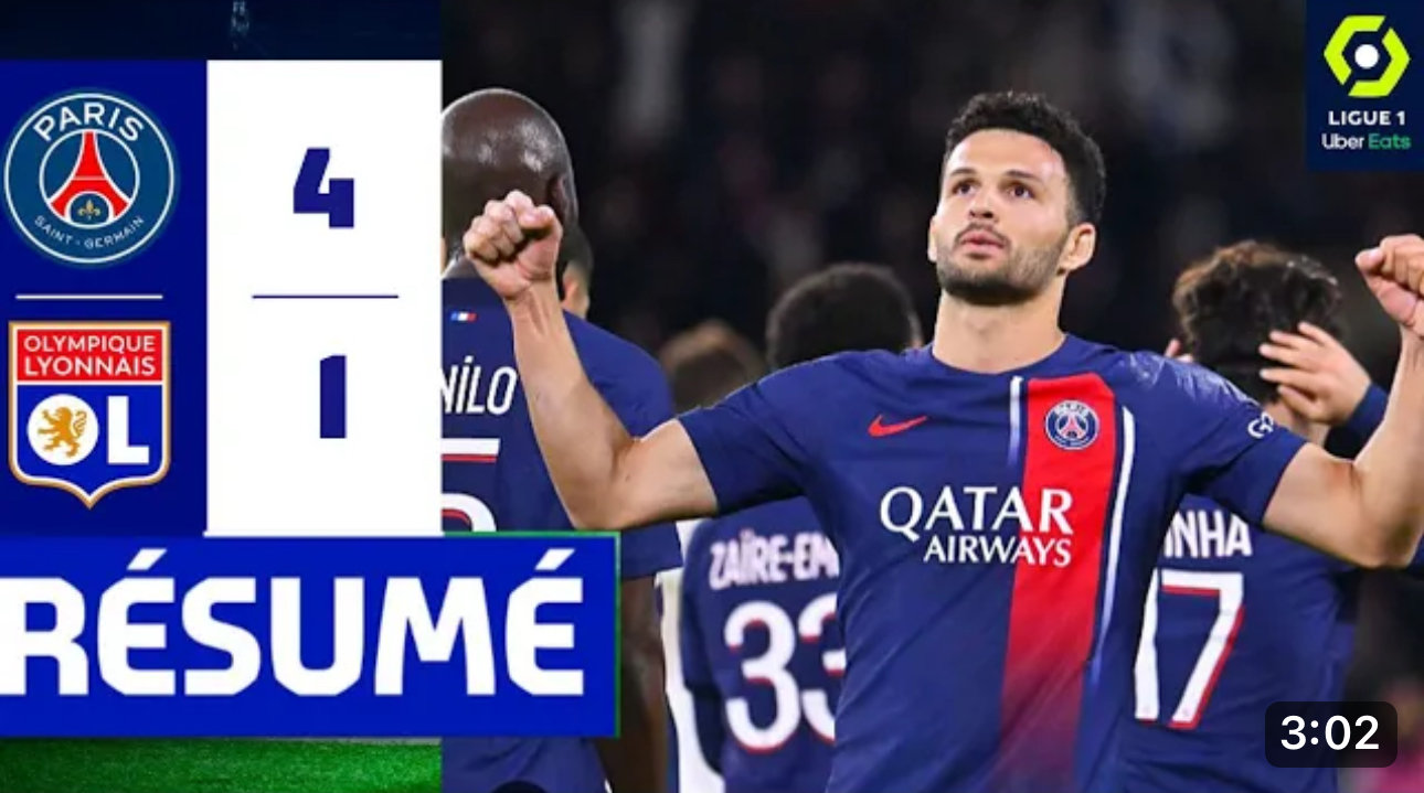 VIDÉO PSG 4-1 OL : Le résumé vidéo du match